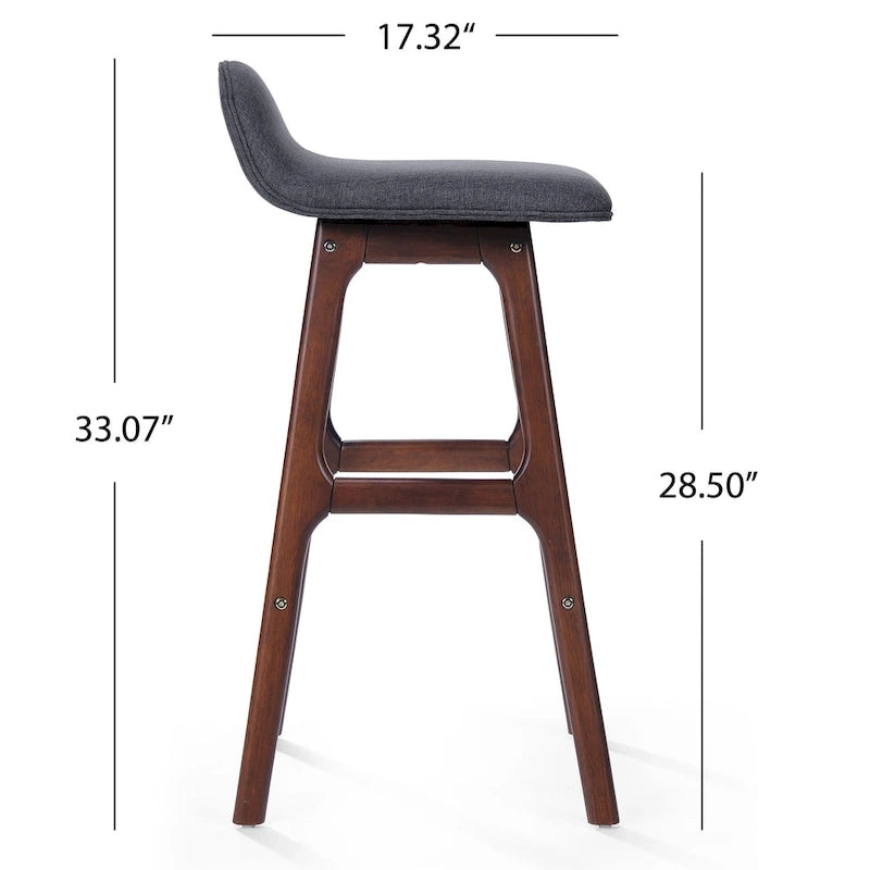 Tabourets de bar rembourrés style Mid-Century (lot de 2)