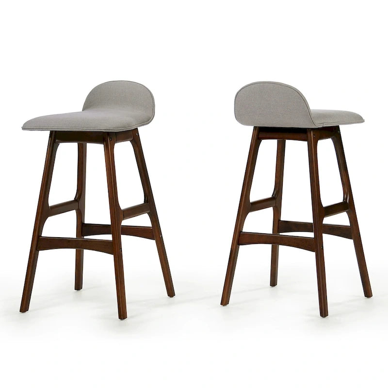 Tabourets de bar rembourrés style Mid-Century (lot de 2)