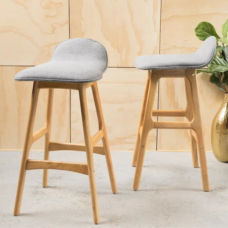 Tabourets de bar rembourrés style Mid-Century (lot de 2)