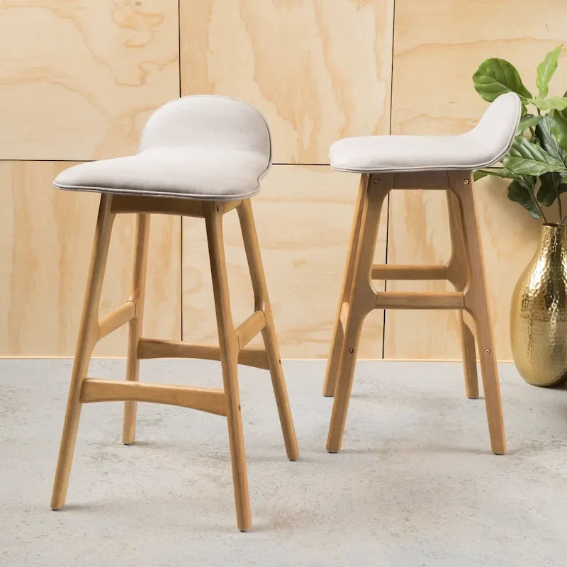 Tabourets de bar rembourrés style Mid-Century (lot de 2)