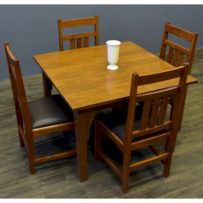 Table de salle à manger carrée Style en chêne blanc - (2 couleurs disponibles)
