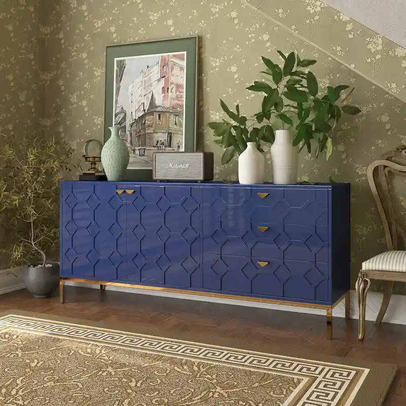 Meuble d'appoint à 2 portes avec commode à 3 tiroirs