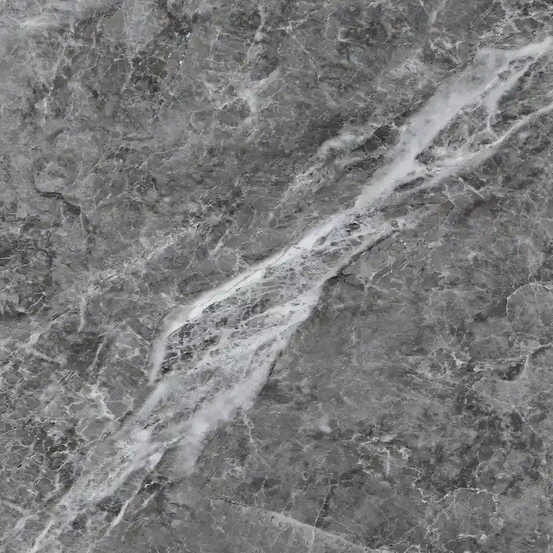 Table d'appoint carrée noire dotée d'un plateau imitation marbre, d'un tiroir et d'une étagère de rangement ouverte