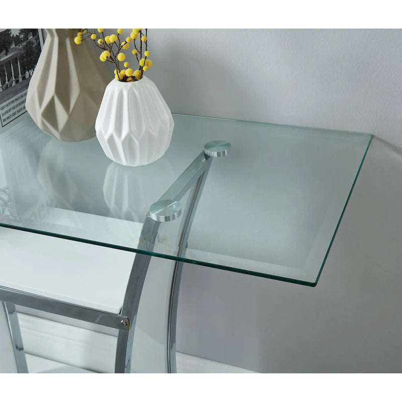 Table de canapé à deux niveaux en métal de style moderne de 48 pouces