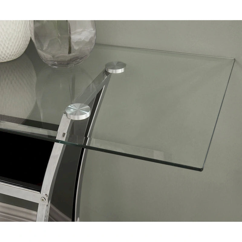 Table de canapé à deux niveaux en métal de style moderne de 48 pouces
