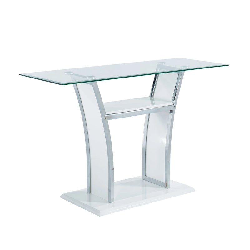 Table de canapé à deux niveaux en métal de style moderne de 48 pouces
