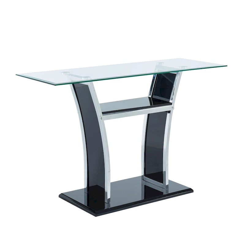Table de canapé à deux niveaux en métal de style moderne de 48 pouces