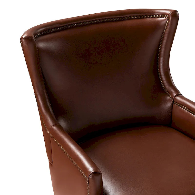 Fauteuil à oreilles ergonomique en cuir végan, style moderniste du milieu du siècle (ensemble de 2)
