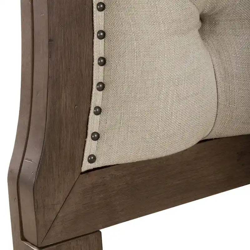 Lit King Shelter Farmhouse taupe poussiéreux