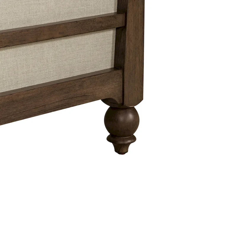 Lit King Shelter Farmhouse taupe poussiéreux