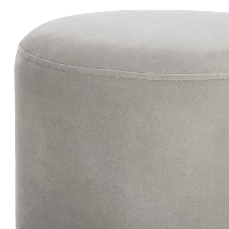 Pouf en velours avec base en laiton - Marine / Laiton