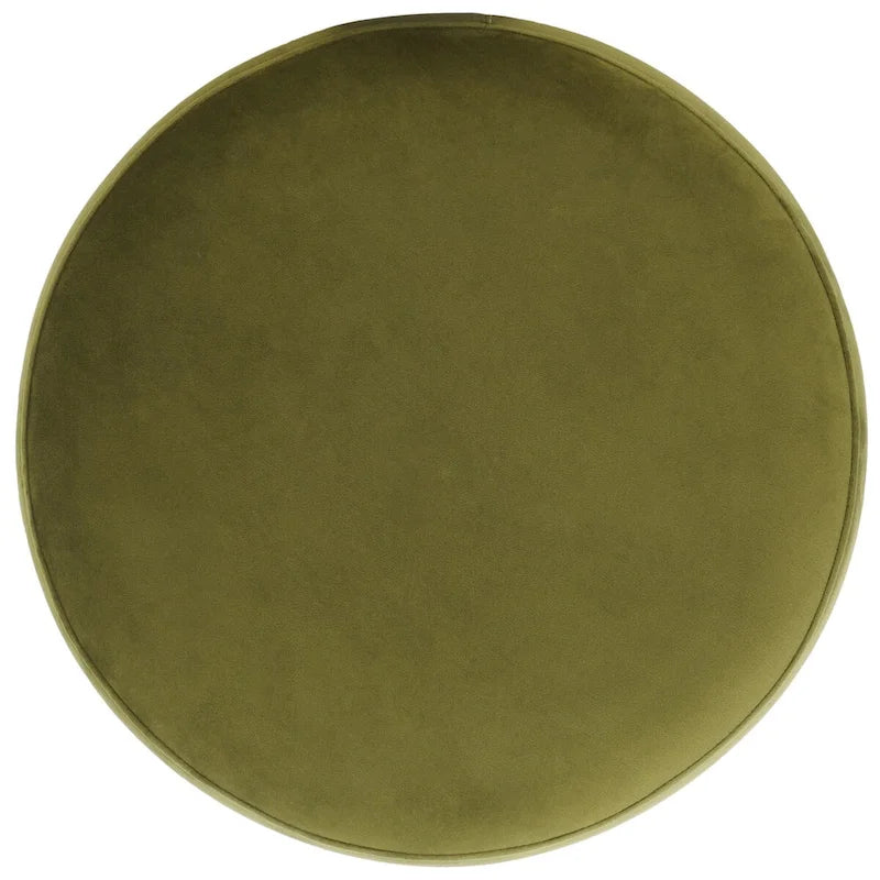Pouf en velours avec base en laiton - Marine / Laiton