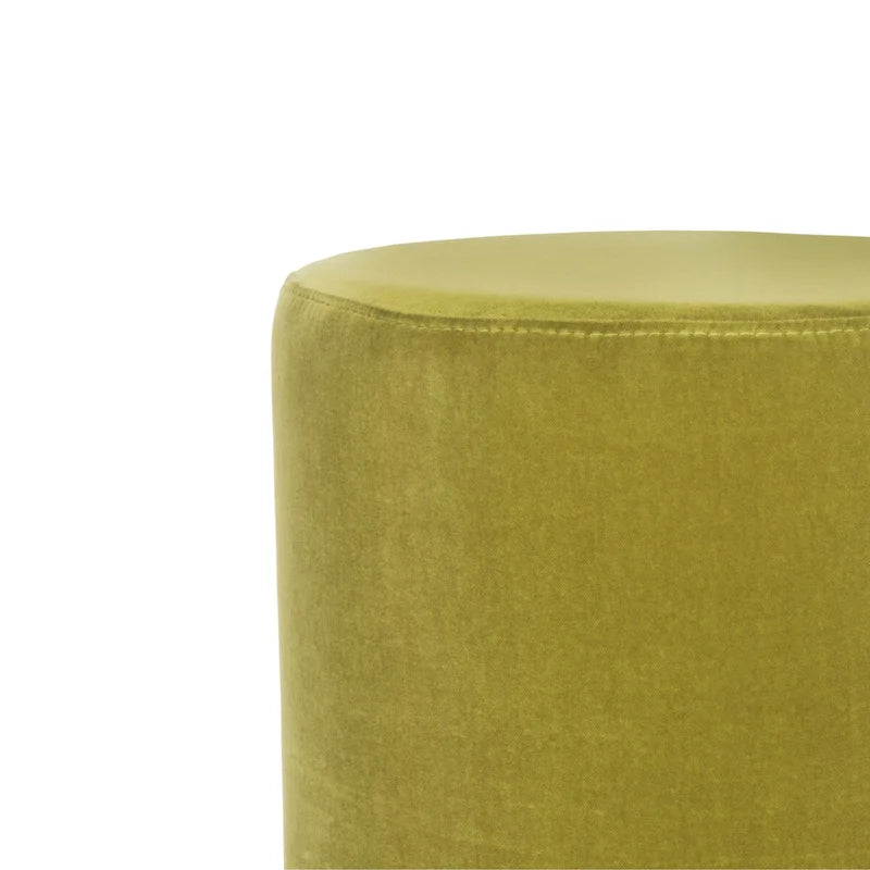 Pouf en velours avec base en laiton - Marine / Laiton