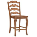 Tabourets de bar à dossier à barreaux en bois (lot de 2)