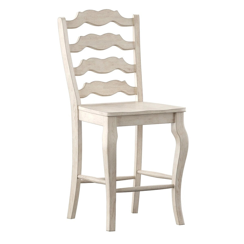 Tabourets de bar à dossier à barreaux en bois (lot de 2)