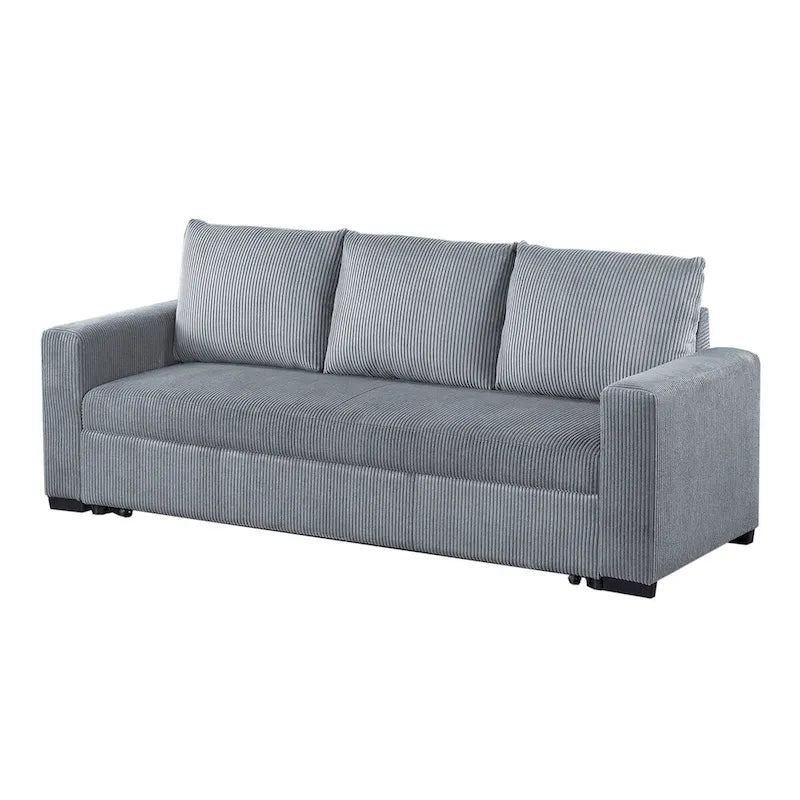 Corduroy Upholstered Convertible Sofa with Cushion Back