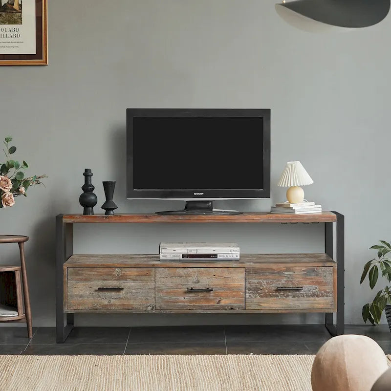 Console table with 3 Drarwer, Open Shelf